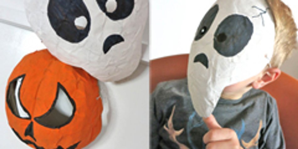 Gruselige Masken aus Pappmaschee basteln Gruselige Masken aus Pappmaschee basteln