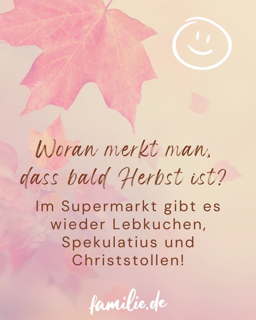 Herbstwitze auf Blätterhintergrund mit Smiley Herbstwitze auf Blätterhintergrund mit Smiley