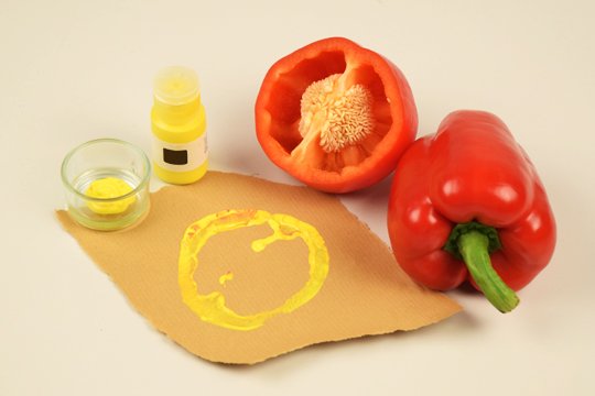 Stempel selber machen mit Paprika