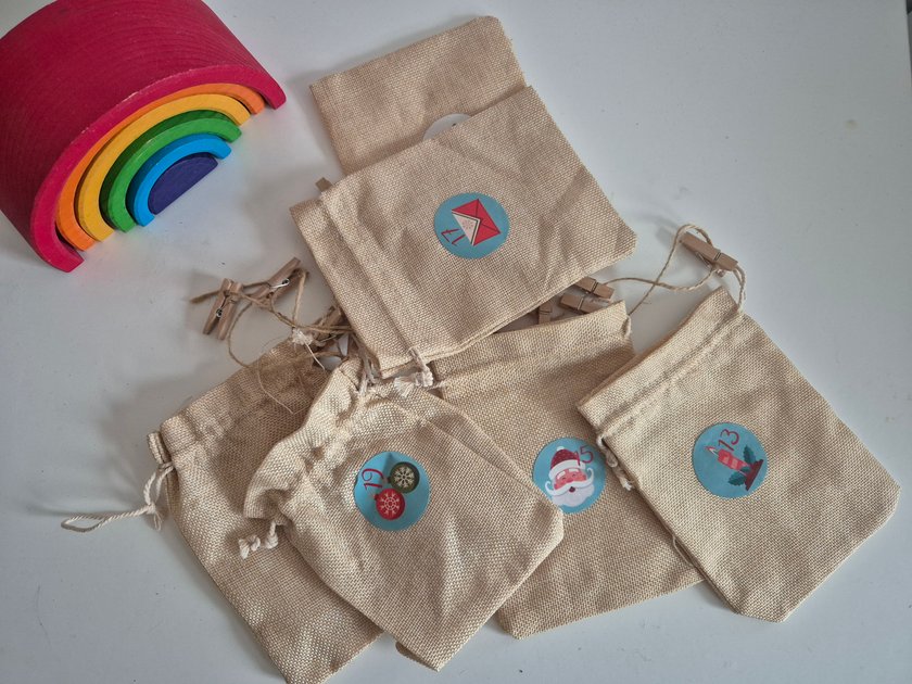 Montesori-Adventskalender: Säckchen