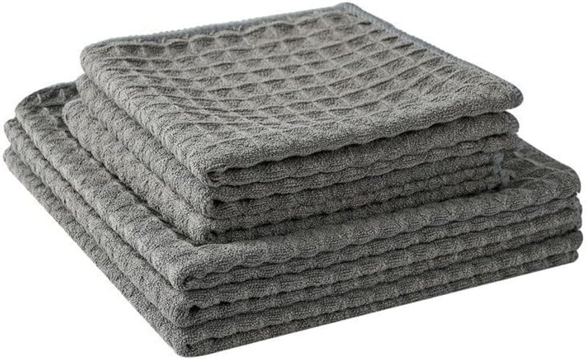 Geschirrhandtücher grau gefaltet Geschirrhandtücher grau gefaltet