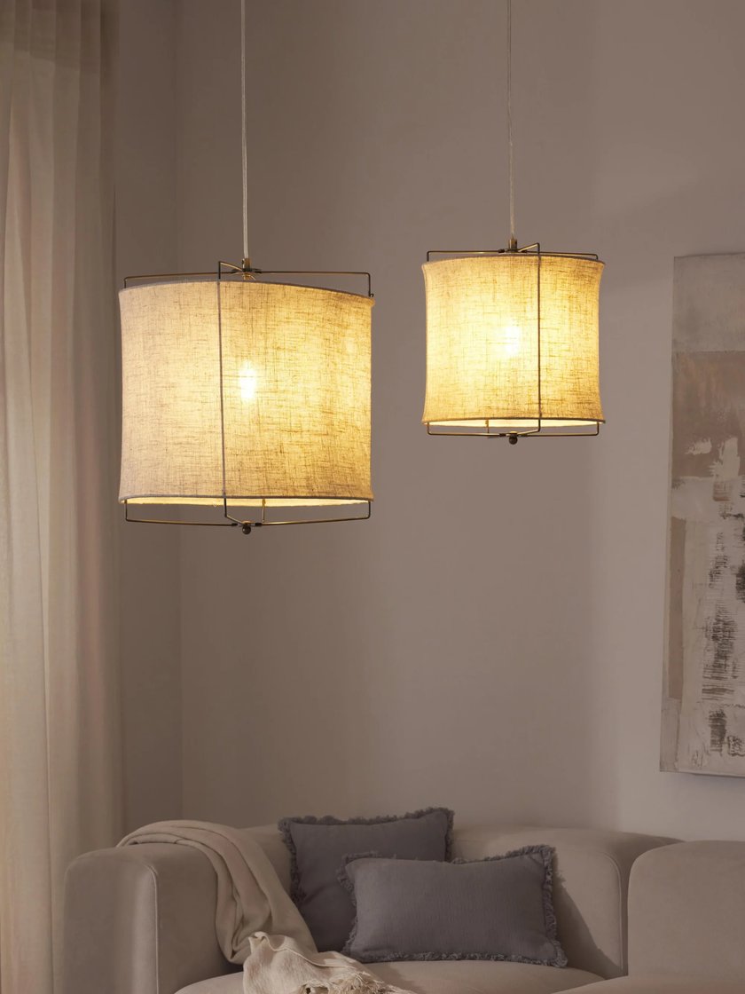 Lampe fürs Wohnzimmer - Westwing Pendelleuchte Clouds aus Leinen