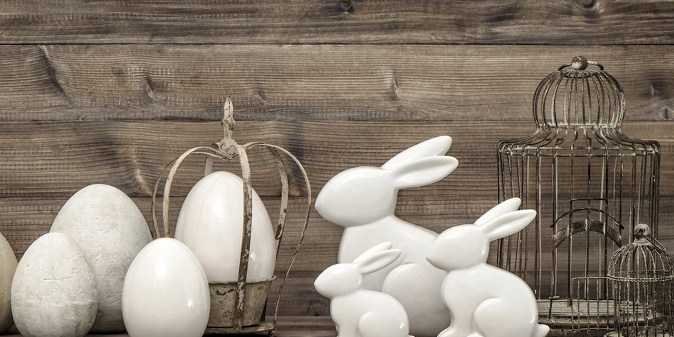 Osterdeko 2019: Weiß, Vintage und ohne Hühner Osterdeko 2019: Weiß, Vintage und ohne Hühner