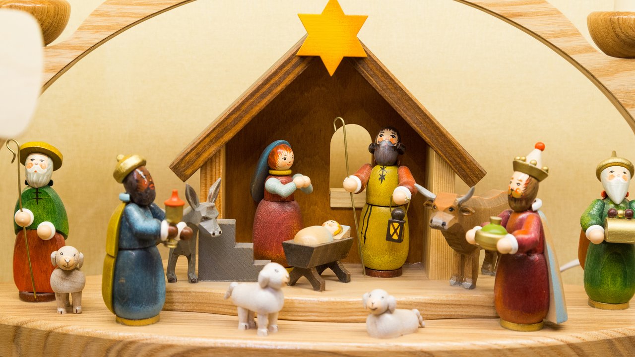 Eine traditionelle Weihnachtskrippe