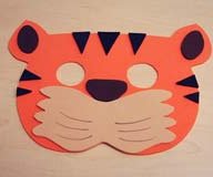 Tiger-Maske basteln für Fasching