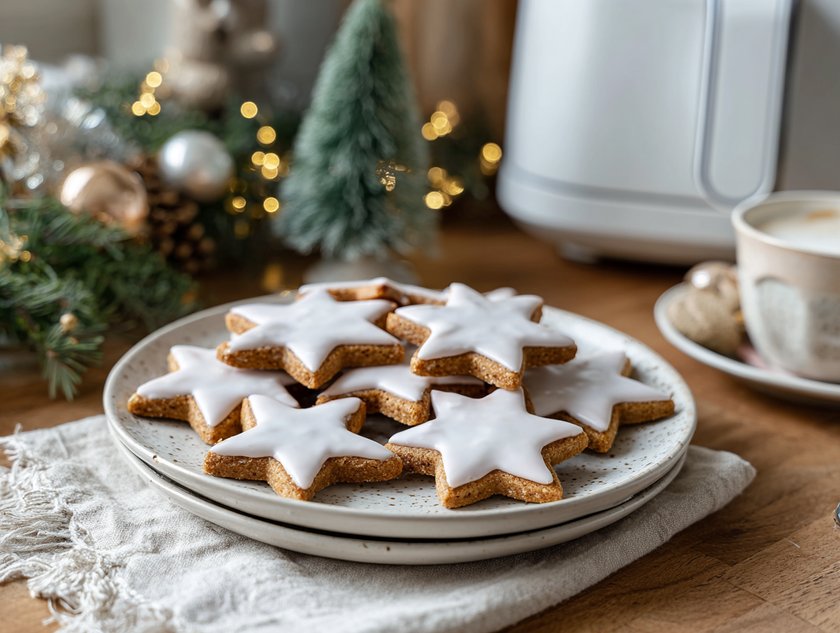 Plätzchen aus dem Airfryer: Zimtsterne Plätzchen aus dem Airfryer: Zimtsterne