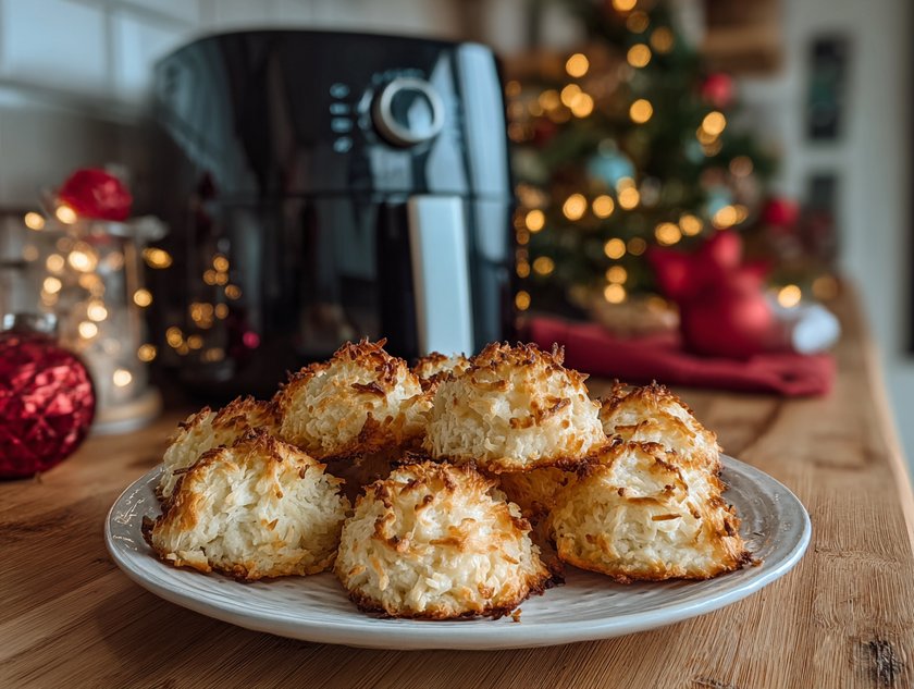 Plätzchen aus dem Airfryer: Kokosmakronen Plätzchen aus dem Airfryer: Kokosmakronen