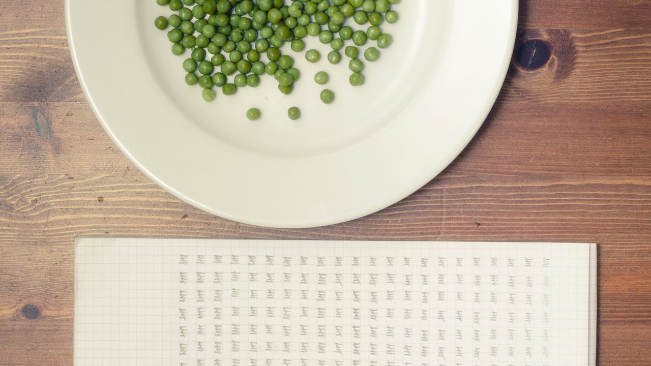 business concept: counting peas