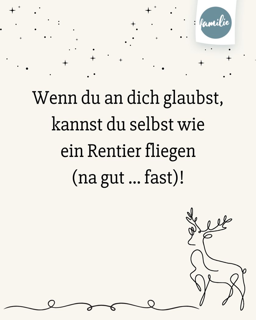 Adventskalender Sprüche  - Schnell wie ein Rentier