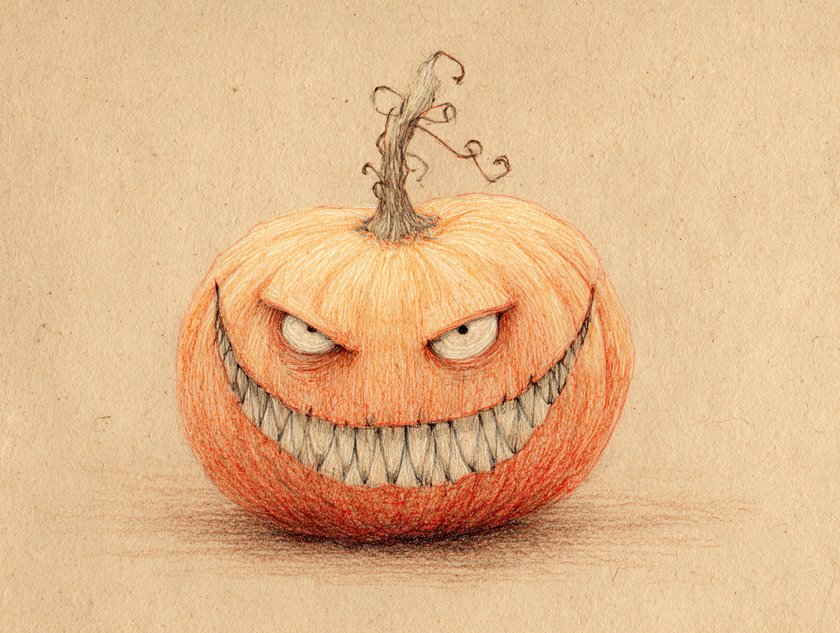 Fies grinsender Kürbis Fies grinsender Kürbis