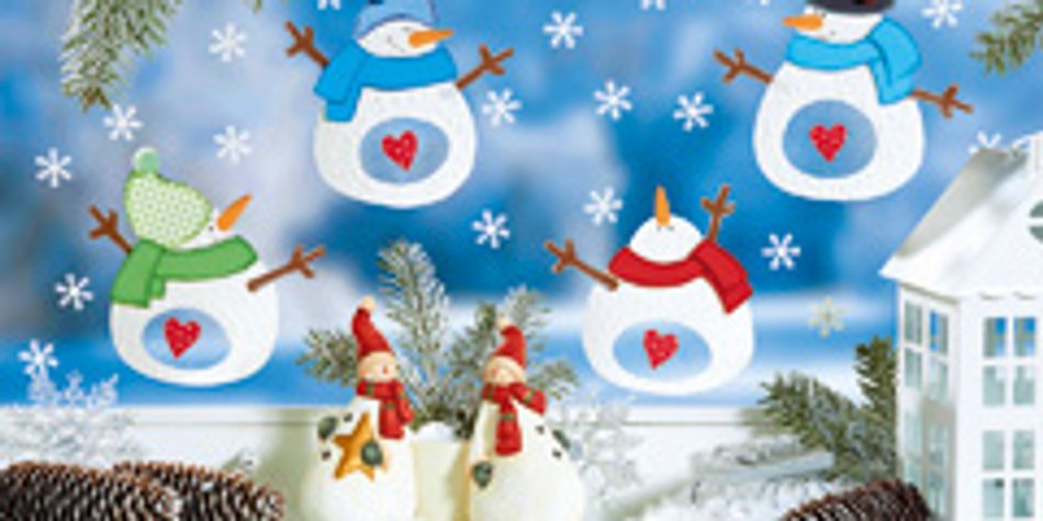 Fröhliches Schneemann-Fensterbild Fröhliches Schneemann-Fensterbild