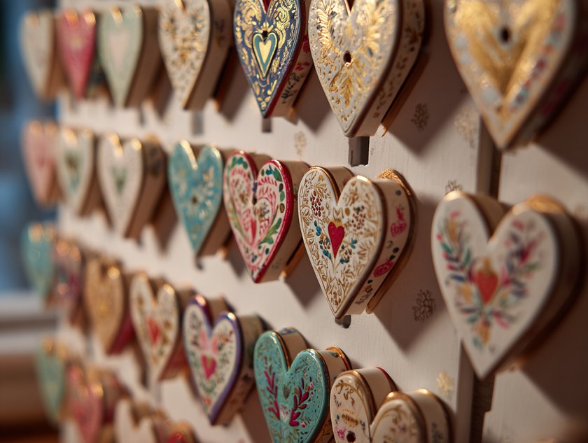 Boomer-Adventskalender mit Herztüren