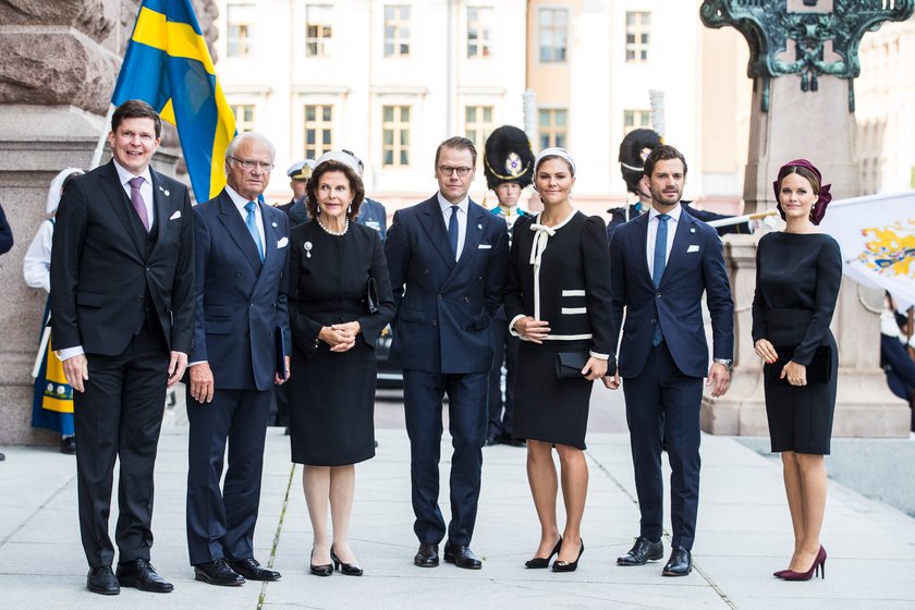 Andreas Norlen, King Carl XVI Gustaf of Sweden, Queen Silvia of Sweden, Prince Daniel of Sweden, Crown Princess Victoria of Sweden, Prince Carl Philip of Sweden, and Princess Sofia of Sweden