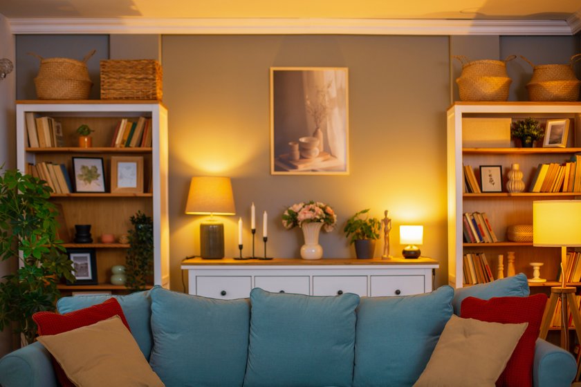 Stimmungsvolles Licht in Wohnzimmer Stimmungsvolles Licht in Wohnzimmer