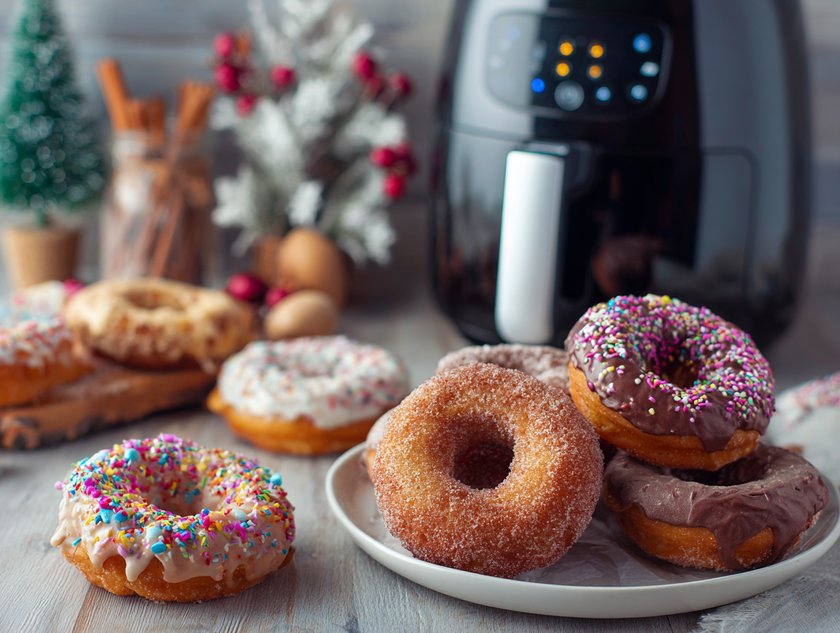 Die 6 besten Weihnachtsrezepte aus dem Airfryer: Apfel-Zimz-Donuts