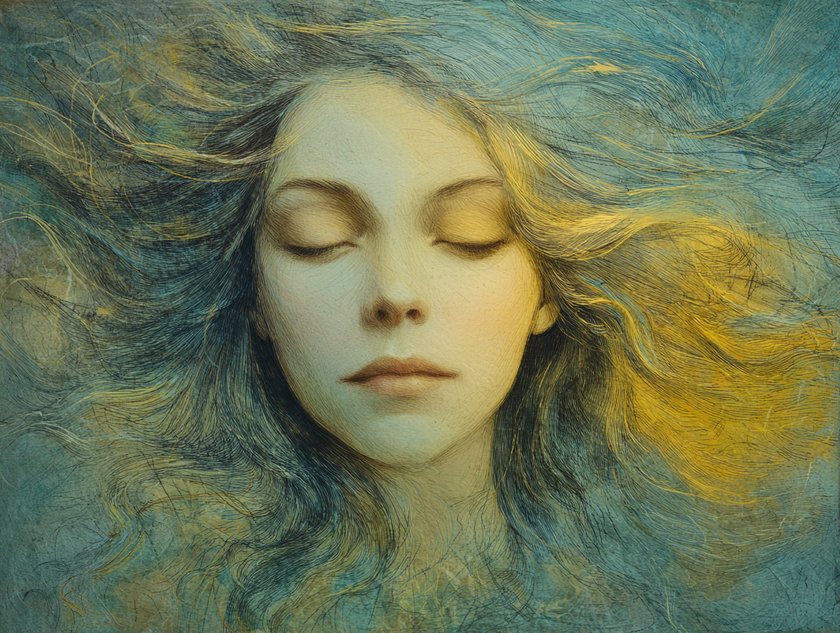 Selbstreflexion Fragen: Frau mit geschlossenen Augen Selbstreflexion Fragen: Frau mit geschlossenen Augen