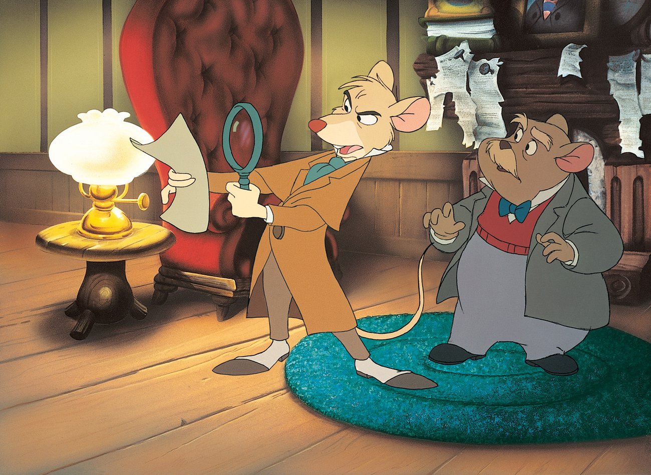Basil und Prof. Wasdenn untersuchen eine Spur. Basil und Prof. Wasdenn untersuchen eine Spur.