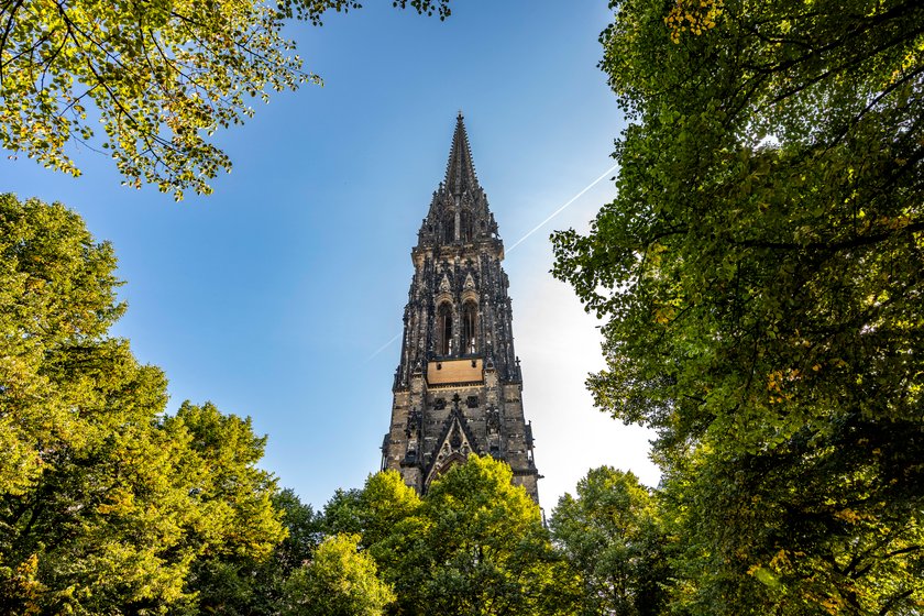 Kirchturm der Ruine von St. Nikolai, Hamburg