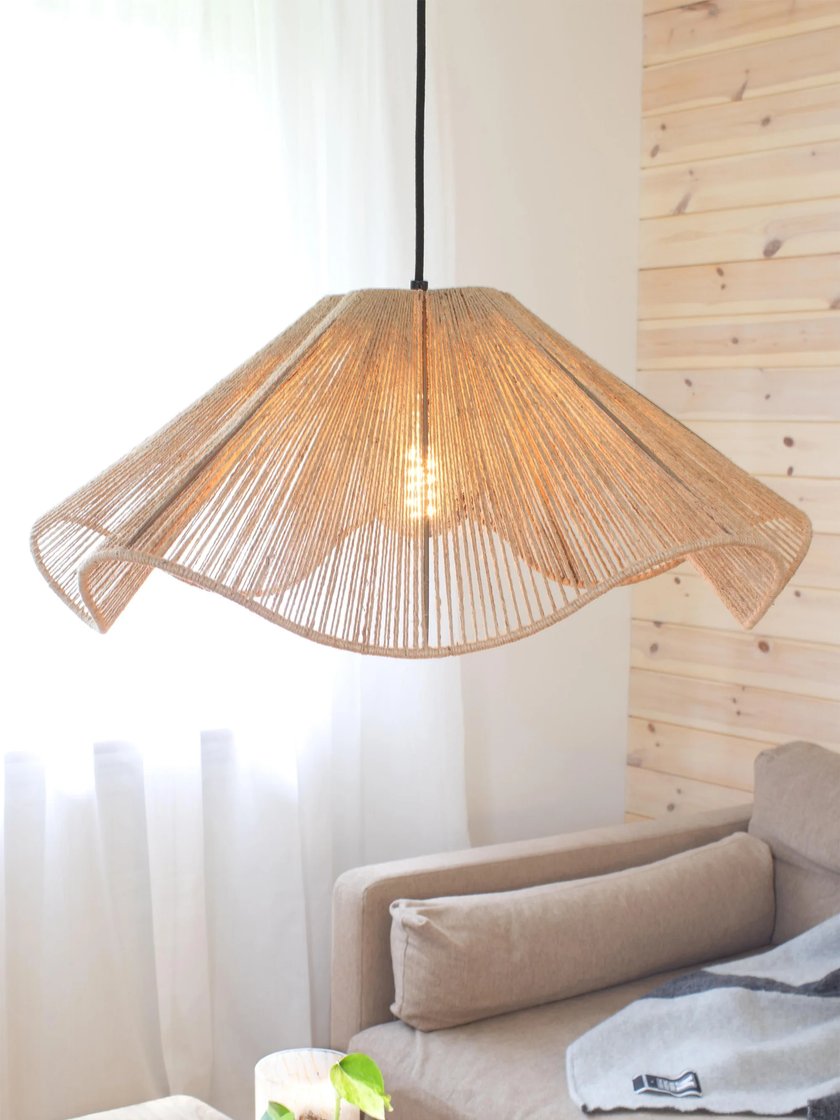 Lampe fürs Wohnzimmer - Markslöjd Große Pendelleuchte Nami aus Jute