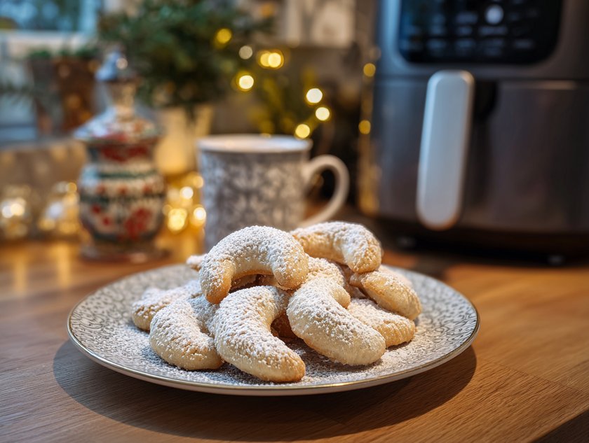 Weihnachtsplätzchen Airfryer: Vanillekipferl Weihnachtsplätzchen Airfryer: Vanillekipferl