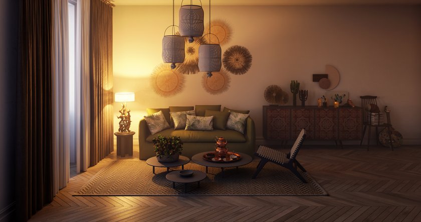 Stimmungsvolles Licht - Beleuchtestes Wohnzimmer Stimmungsvolles Licht - Beleuchtestes Wohnzimmer