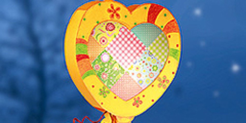 Herzballon-Laterne mit Laternenstab selbermachen Herzballon-Laterne mit Laternenstab selbermachen