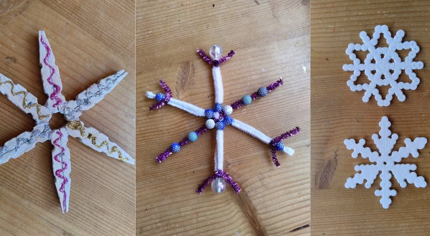 Winter-Deko basteln: Schneeflocken Winter-Deko basteln: Schneeflocken