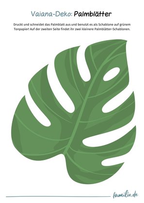Download Vaiana-Deko Großes Palmblatt zum Ausdrucken 