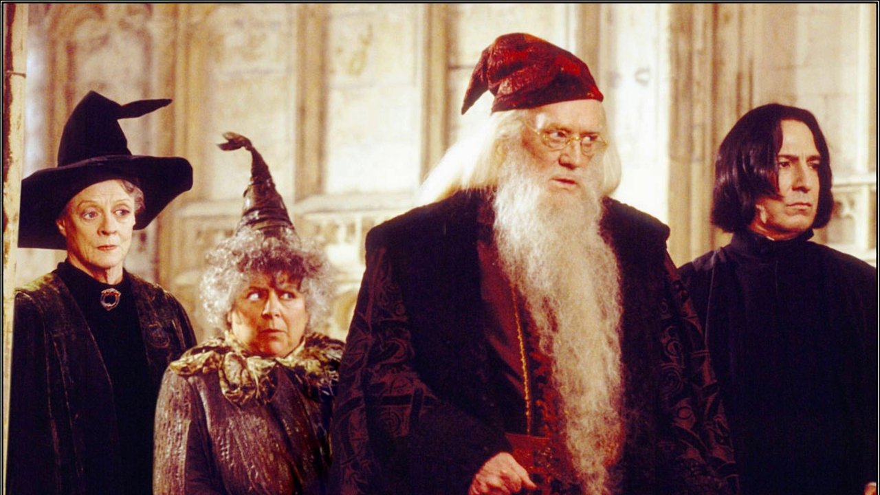 Professor McGonagall, Pomona Sprout, Albus Dumbledore und Severus Snape