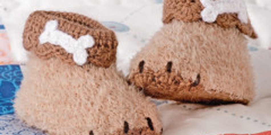 Babyschühchen häkeln: Süße Hundepfötchen Babyschühchen häkeln: Süße Hundepfötchen