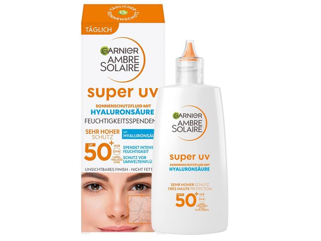 Sonnencreme fürs Gesicht – Garnier Ambre SolaireSuper UV Sonnenschutzfluid mit Hyaluronsäure Sonnencreme fürs Gesicht – Garnier Ambre SolaireSuper UV Sonnenschutzfluid mit Hyaluronsäure