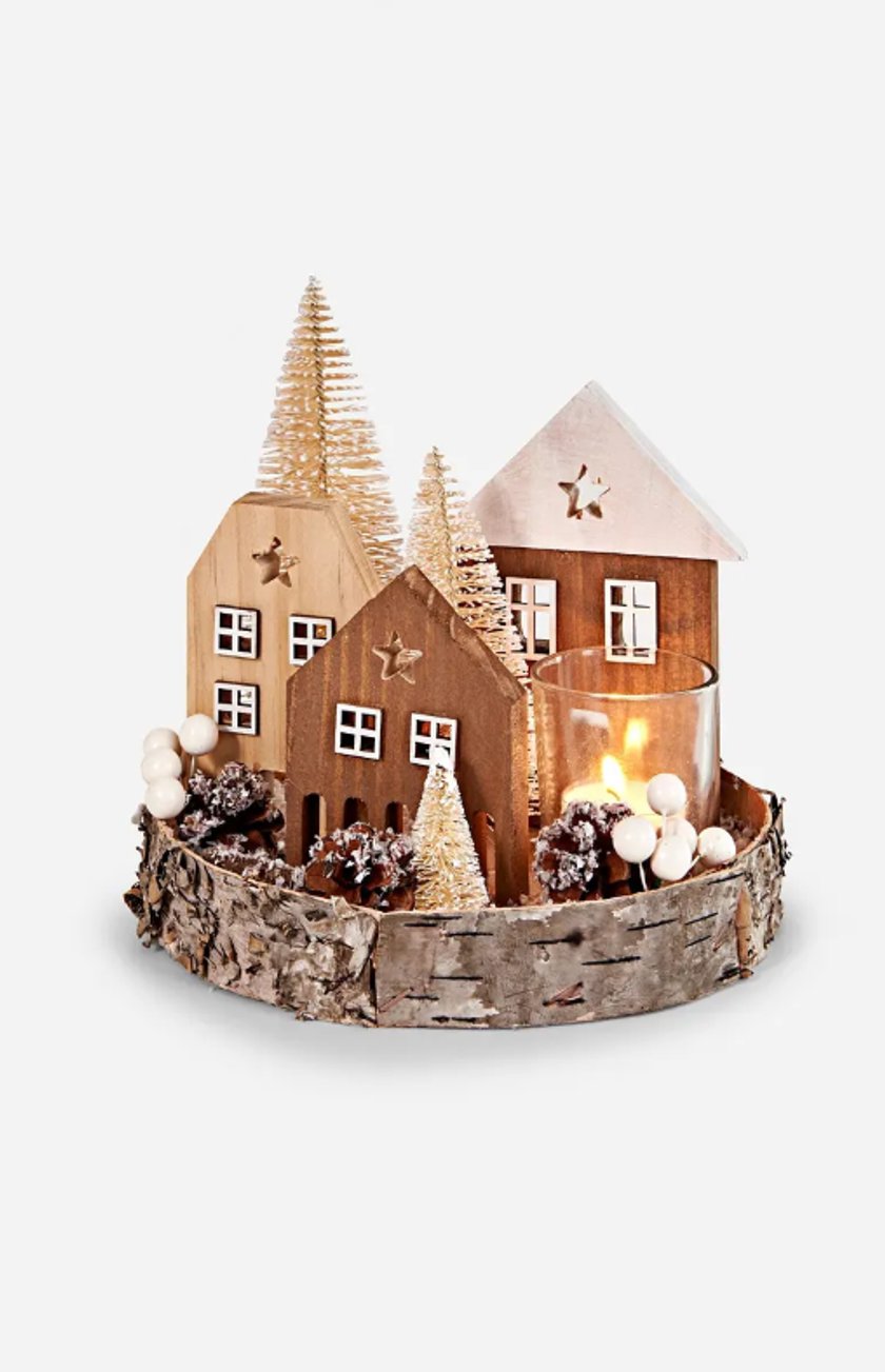 Deko-Objekt Häuser mit Teelichtglas Deko-Objekt Häuser mit Teelichtglas