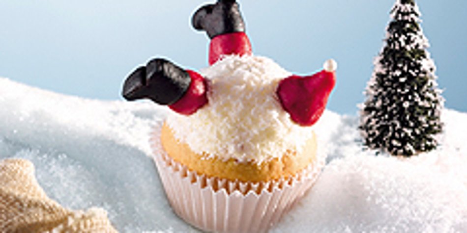 Weihnachtsmuffins: Nikolaus im Schnee Weihnachtsmuffins: Nikolaus im Schnee