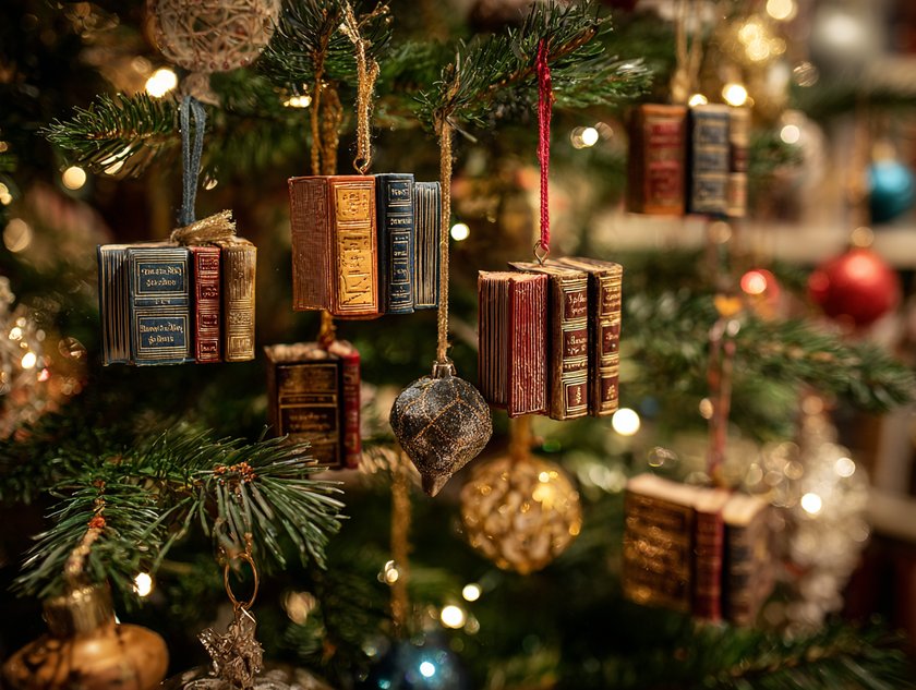 Weihnachtsbaumschmuck: Bücher-Anhänger