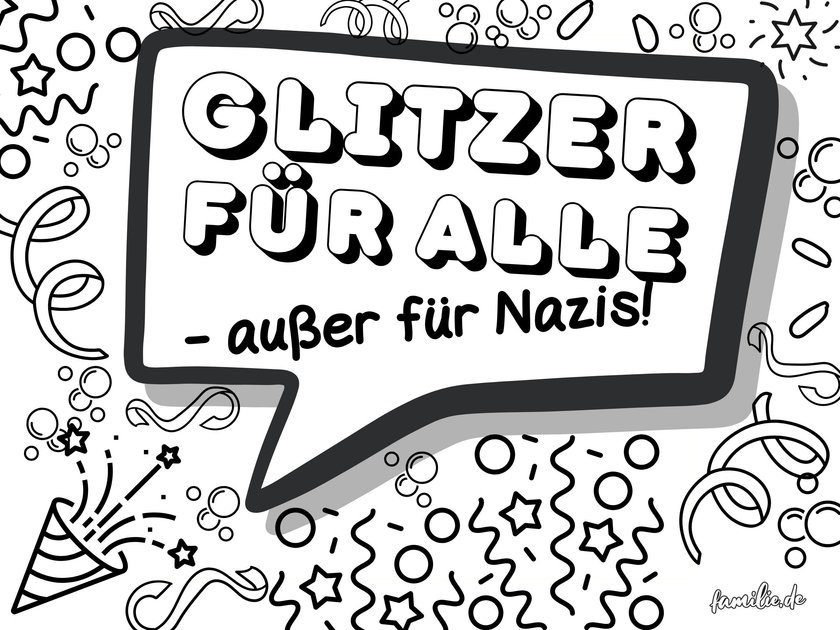 Demo Plakat Sprüche Anti-Nazi Glitzer für alle