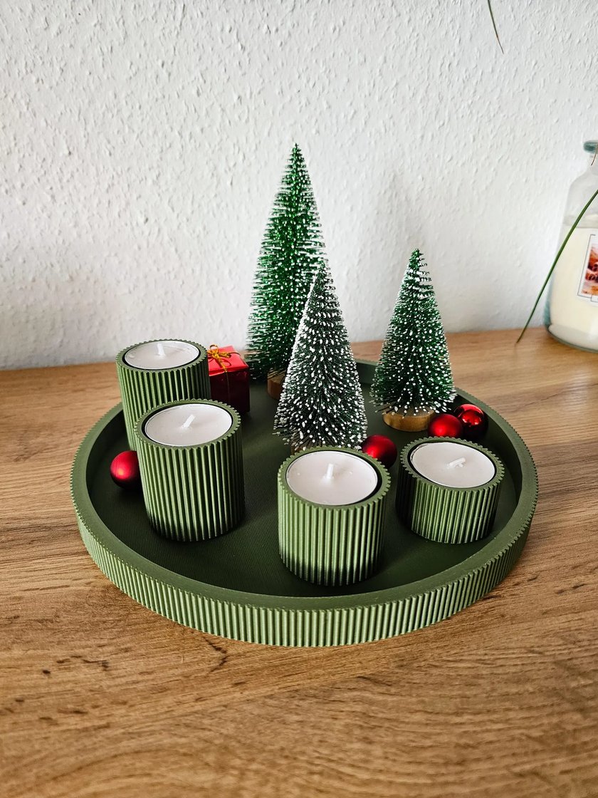 Nachhaltiger Adventskranz Etsy AC3DDesignshop