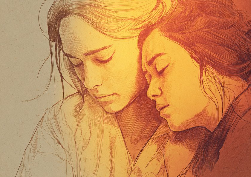 2 Freundinnen, die sich beistehen