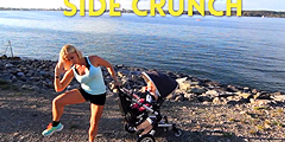 Side Crunch mit Kinderwagen Side Crunch mit Kinderwagen