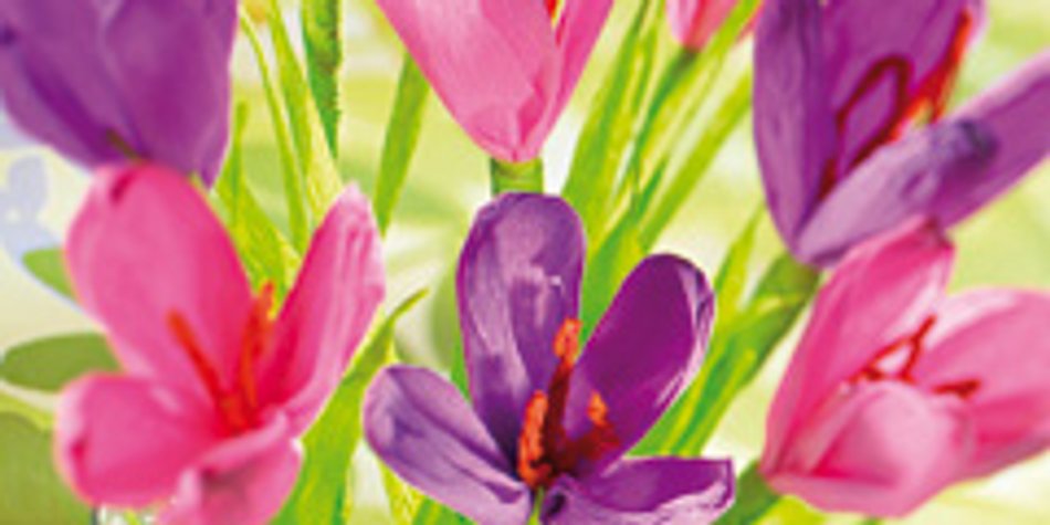 Krokusse aus Papier basteln Krokusse aus Papier basteln
