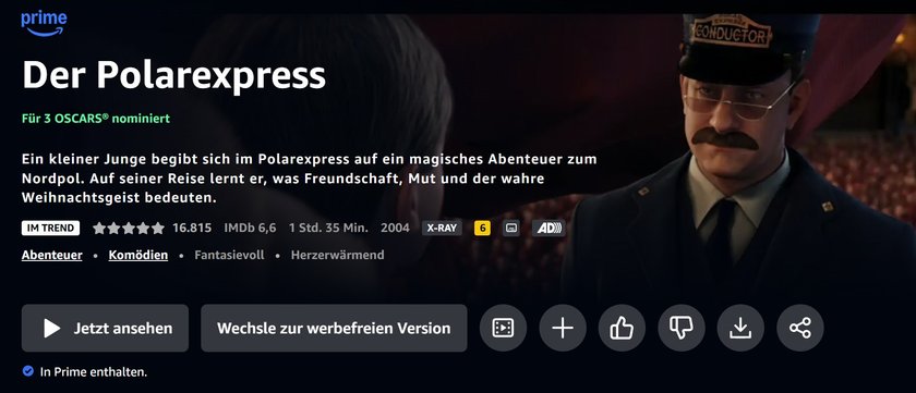 Amazon Prime Weihnachtsfilme: Der Polarexpress