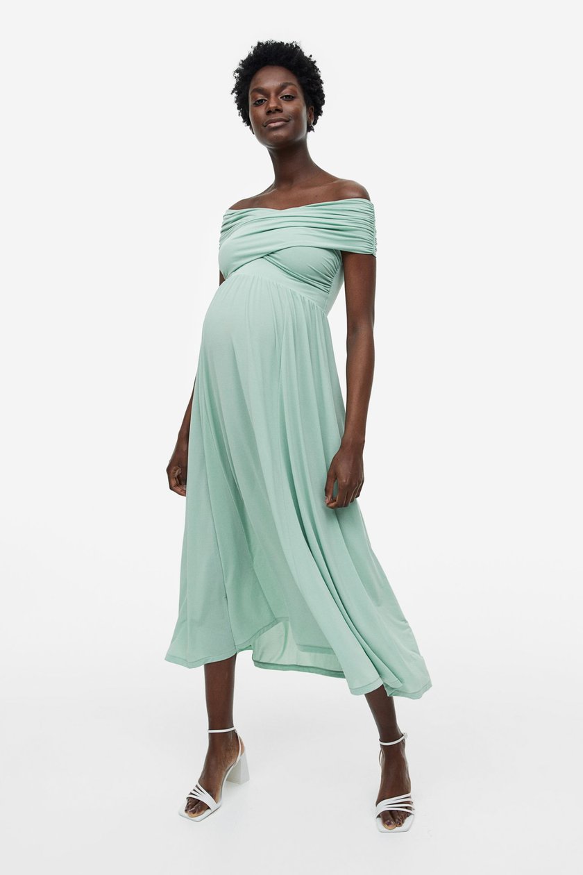 Off-Shoulder-Kleid in Mintgrün