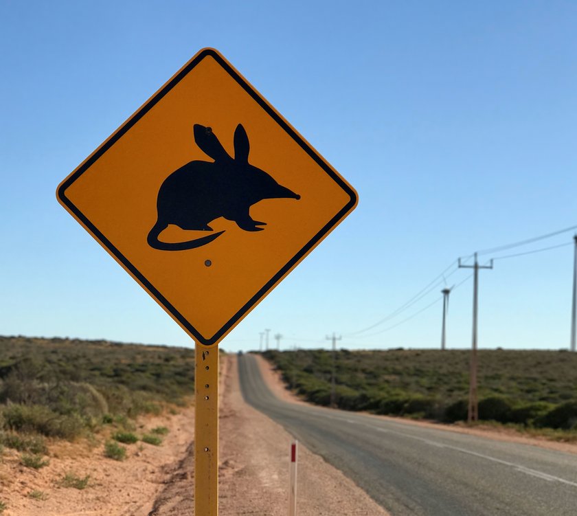 Bilby-Warnschild in Australien