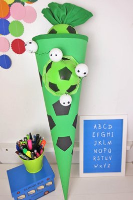 Nestler Schultüte Fußball Sacca Per La Scuola, Colore: Rosso, 35 Cm