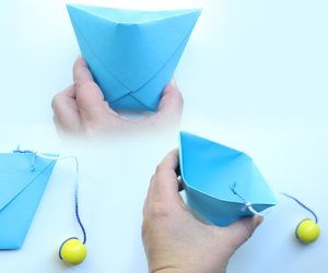 Beschäftigungs-Idee des Tages: Becher-Fang-Spiel aus Papier basteln