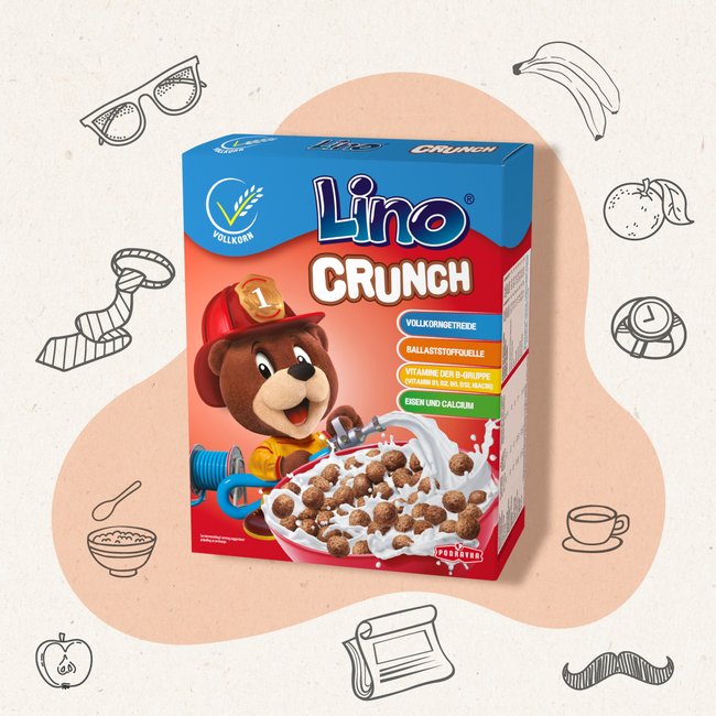 Das Bild zeigt die Lino Crunch Cerealien.