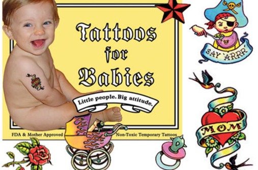Verrückte Baby-Produkte: Rubbel-Tattoos für Babys