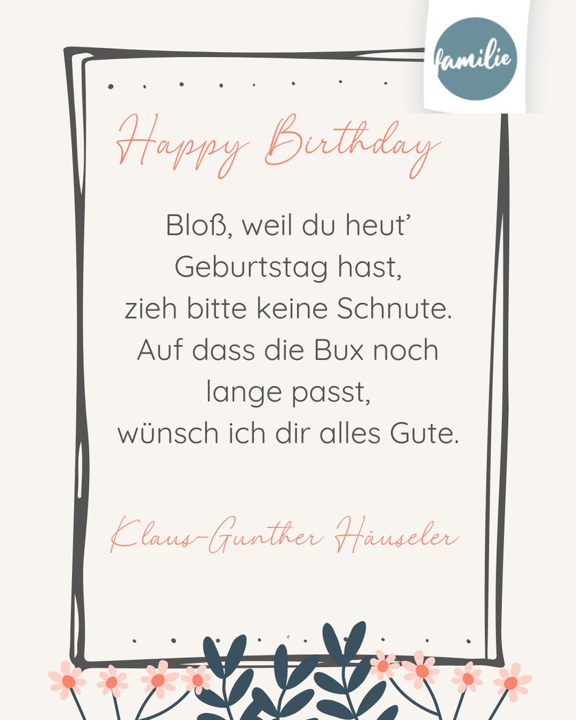 Geburtstagswünsche für den Vater von Klaus-Gunther Häuseler