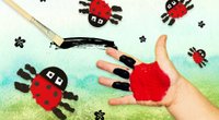 Marienkäfer malen mit Fingerfarben