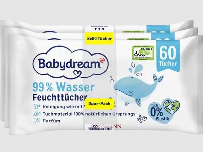 Feuchttücher-Test – Babydream Feuchttücher mit 99 % Wasser