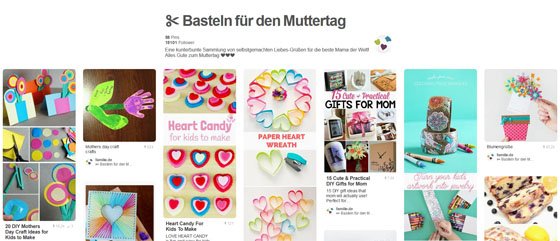 Unser Pinterest-Board: Basteln für den Muttertag